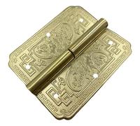 Brass Cabinet Door Hinges Replacement Carved Drawer Hinge Decorative Fittings for Jewelry Box Easy to Use Carved Cabinet Drawer Hinge Decorative Fittings