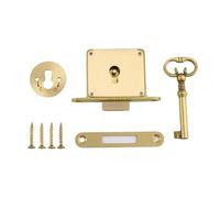 Brass Cabinet Drawer Lock 1PC Retro Brass Drawer Lock, Office Desk File Cabinet Door, Wine Display with Key, Furniture Hardware(A2-L)