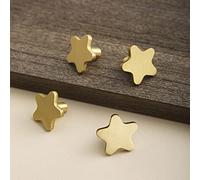 Brass Cabinet Gold Knobs, Copper Drawer Knobs Star Handles Antique Gold Knob for Kitchen Bathroom Cabinet Door Drawer, 4 Pack