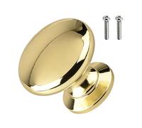 Brass Cabinet Knobs - Elegant Classic Unlacquered Vintage Hardware - Cabinets Brass Hardware - for Home Kitchen Bathroom Office Furniture Dresser Vanity Cupboard Wardrobe Chest Desk