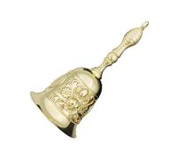 Brass Call Bell - 11.1 cm Portable Vintage Bell with Relief | Easy to Use Hand Bell | School Bell Church Bell | Retro Call Bell for Home Accessories, School, Church, H