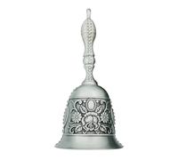 Brass Call Bell - 11.1 cm Portable Vintage Bell with Relief | Easy to Use Hand Bell | School Bell Church Bell | Retro Call Bell for Home Accessories, School, Church, H