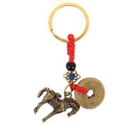 Brass Car Hanging Ornament with Women's Pendants Coins for Rearview Mirror Car Decor Accessories for Attracting Wealth and Ward off Evil