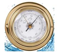 Brass Case 3.8in 98mm Clock Tide Weather Forecast, No Battery Needed, For Offices Garden Indoor Outdoor