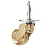 Brass Caster Wheel, Screw In Type - Polished Solid Brass, 30mm Wheel
