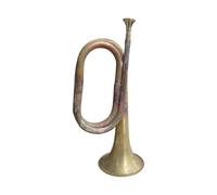 Brass Cavalry Bugle Trumpet for Marching Band & Orchestra, 12.6-Inch Antique Brass Horn with Clear Sound Projection - Durable Construction for Ensembles & Historical Performances