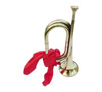 Brass Cavalry Trumpet, Portable Musical Instrument, Orchestra 33cm Cheering Trumpet, Blowing Bugle for Training,Beginners, Exercise, Performance