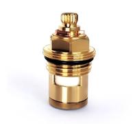 Brass Ceramic Disc Stem Cartridge Faucet Valve Replacement Quarter Turn 1/2" X 42mm x 6mm Spline Length, 20 Teeth, Faucet Cartridges (Blue)