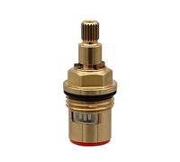 Brass Ceramic Stem Disc Cartridge Faucet Valve Replacement Quarter Turn 1/2" x 50mm x 10mm for Bathroom Kitchen Tap, Brass Faucet Cartridge Valve (Red and Blue)