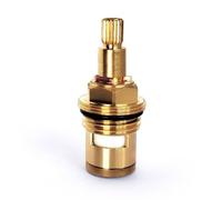 Brass Ceramic Stem Disc Cartridge Faucet Valve Replacement Quarter Turn G1/2" X 55mm x 9mm Spline Length, 20 Teeth, Faucet Cartridges (Red)