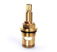 Brass Ceramic Stem Disc Cartridge Faucet Valve Replacement Quarter Turn G1/2" X 60mm x 10mm Spline Length, 20 Teeth, Faucet Cartridges (Red and Blue)