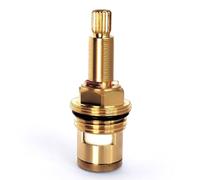Brass Ceramic Stem Disc Cartridge Faucet Valve Replacement Quarter Turn G1/2" X 65mm x 10mm Spline Length, 20 Teeth, Faucet Cartridges (Blue)