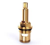 Brass Ceramic Stem Disc Cartridge Faucet Valve Replacement Quarter Turn G1/2" X 70mm x 10mm Spline Length, 20 Teeth, Faucet Cartridges (Blue)
