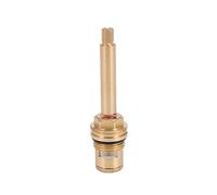 Brass Ceramic Stem Disc Cartridge Faucet Valve Replacement Quarter Turn G1/2" X 82mm x 10mm Spline Length, 20 Teeth for Bathroom Kitchen Taps (FF-92MM-Red)
