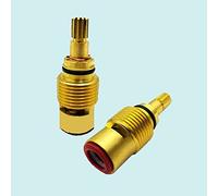 Brass Ceramic Tap Cartridge, Faucet Cartridge Replacement Brass Ceramic Quarter Turn Stop Drips Double Handle Kitchen Bathroom Tap(2)