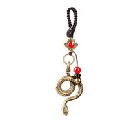Brass Chinese Zodiac Snake Statue Keychain with 5 Feng Shui Coins,Zodiac Snake Keychain Made of Brass Material,2025 Snake Zodiac Talisman Lucky Snake Keychain,Zodiac Animal Charm Lucky Snake Key Ring