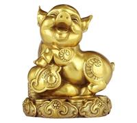Brass Chinese Zodiac Statues - 12 Animal Figurines for Wealth & Luck | Feng Shui Decorative Table Decor | Collectible Zodiac Ornaments