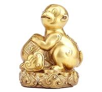 Brass Chinese Zodiac Statues - 12 Animal Figurines for Wealth & Luck | Feng Shui Decorative Table Ornament | Collectible Home Decor