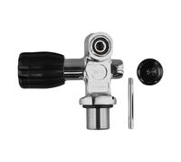 Brass Chrome-Plated Scuba Tank Valve for 4500 Psi Diving Cylinders 3 Over 4-14 Thread Safety Pressure Relief Port Built-in Explosion-Proof Seal Silver/Black