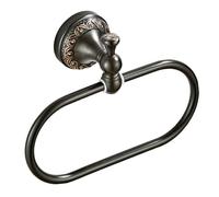 Brass Closed Towel Ring, Heavy-Duty Hand Towel Bar with Wall Mount Angle, Lavatory Ring,Black