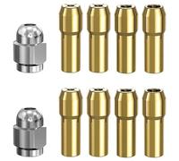 Brass Collet 10Pcs Brass Collet Replacement 4485 Quick Change Rotary Drill Nut Tool Set with Two Metal