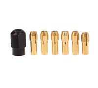 Brass Collet 7pcs/Set Brass Collet 1.0/1.6/2.0/2.4/3.0/3.2 Check M8*0.75 Fits Rotary Tools Accessories Brass Drill Chucks