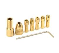 Brass Collet 7pcs/Set Brass Collet Mini Drill Chucks for Electric Motor Shaft Drill Bit Tools Metal Drills Chuck Adapter 0.5-3.0mm for Grinding Drill