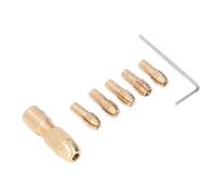 Brass Collets, Wear Resistant Durable 4 Jaw 0.5-3.0mm 7Pcs/Set Electric Drill Bit Collet for Grinding