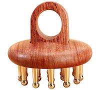 Brass Comb Teeth Massage Comb with Round Ring Handle Eco-Friendly Multipurpose Massage Tool for Maderoterapy, Gua Sha Muscle Release Scalp Massagers