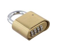 Brass Combination Lock, 4 Digit Resettable Security Padlock for Shed, Locker, Toolbox, Backpack and