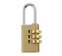 Brass Combination Padlock, 4-Digit Digital Lock, 21mm Width x 60mm Height, Tamper-Resistant Solid Brass Construction, for Gym Lockers, Toolboxes & Luggage(3 Digit 21MM)