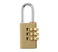 Brass Combination Padlock with 4 Digit Password for Gym Lockers, Tool Boxes, Luggage, and Cabinet Doors Providing Enhanced Security (4 Digit 21MM)