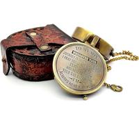 Brass Compass for Son/Gift from Dad and Mom, Father & Mother's Love, Leather Case