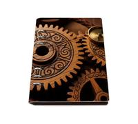 Brass Compass Notebook A5, Pu Leather A5 Notebooks, Lined Paper Cute Notebook 180Pages/90Sheets, Notepads for Work, School Books for Study, College Supplies Journal Diary