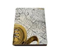 Brass Compass Notebook A5, Pu Leather A5 Notebooks, Lined Paper Meeting Notebook 180Pages/90Sheets, School Books for School, Note Book for Dairy, Student Essentials University Journal Diary