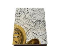 Brass Compass Notebook A5, Pu Leather Notebooks A5, Lined Paper Spiral Notebook 180Pages/90Sheets, Notes Book for Meeting, Exercise Books for Dairy, Student Essentials University Journal Diary