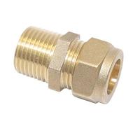 Brass Compression Adapting Male Coupler 22MM X 3/4", Suitable for Drinking Water, Suitable for Water Systems, Suitable for Soft Water Areas, 1 in Pack