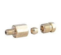Brass Compression Ferrule Tube Pipe Fitting Connector Adapter for Oil Lubrication System 4mm 6mm 8mm OD (Color:PD406)