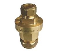 Brass Compression REDUCING Pipe Interrupter 22MM X 15MM, Not Suitable for Drinking Water, Suitable for Water Systems, Suitable for Hard & Soft Water Areas, 1 in Pack