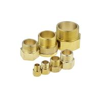 Brass Compression Tube Pipe Fitting, 1/8 1/4 3/8 1/2 3/4 Female to Male Threaded Hex Bushing Reducer Water Gas Adapter Coupler Connector(Female 03 Male 02)