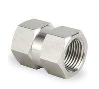 Brass Compression Tube Pipe Fitting, Female NPT BSP BSPT Hex Coupling 1/8 1/4 3/8 1/2 3/4 inch Reducer Connector 3000psig 316 Stainless Steel 1PC(0.75inx0.75in)