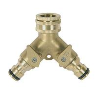 Brass Connector, 2-Way outputs with Quick Coupling on Carton
