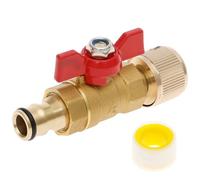 Brass Connector with Control Valve, Quick Release in Line Water Shut Off Valve for Join Garden Hose Pipe Tube Hose Reels and Tanks (Brass One Male and One Female)