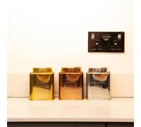 Brass Copper Chrome Canister Sets for Kitchen Counter, Vintage Kitchen Canisters, Country Rustic Vintage Farmhouse Decor for the Kitchen, Coffee Tea Sugar Farmhouse, Metal, Set of 3