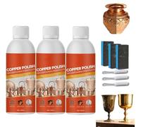 Brass Copper Cleaner Polish Spray,Brass Cleaner and Polish Spray,Metal Cleaner and Rust Remover,Metal Polish for Copper and Stainless Steel,Restorer Shine (3 Pcs)