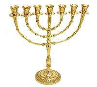 Brass copper holy land candle holder Israel Judaica 11 inches Large Menorah Jerusalem candle stand
