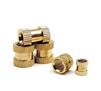 Brass Copper Insert Nut Thread Embedded Nutsert M1.6 M2 M2.5 M3 M4 M5 M6 M8 L=12/14mm 5/10/25Pcs(Length 12mm,10pcs M6(OD 9mm))