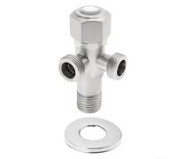 Brass Core Angle Stop Valve 1/2 for bsp Silver Finish Brass Core | 1/2 inch for bsp connection, dual water outlets, precise flow regulation, bathroom kitchen use