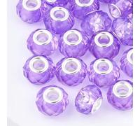 Brass Core Hole Beads, Pack of 100 Brass Core Hole Beads 14x8mm Multicolor(MediumOrchid)