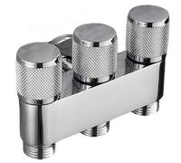 Brass Corner Stop Valves All Copper One in Three Out G1/2 Angle Valve for Toilet Diverter and Washing Machine Faucet Switch Three G1/2 Threads Silver